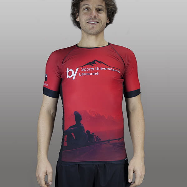 thumbnail man smiling wearing a red compression top