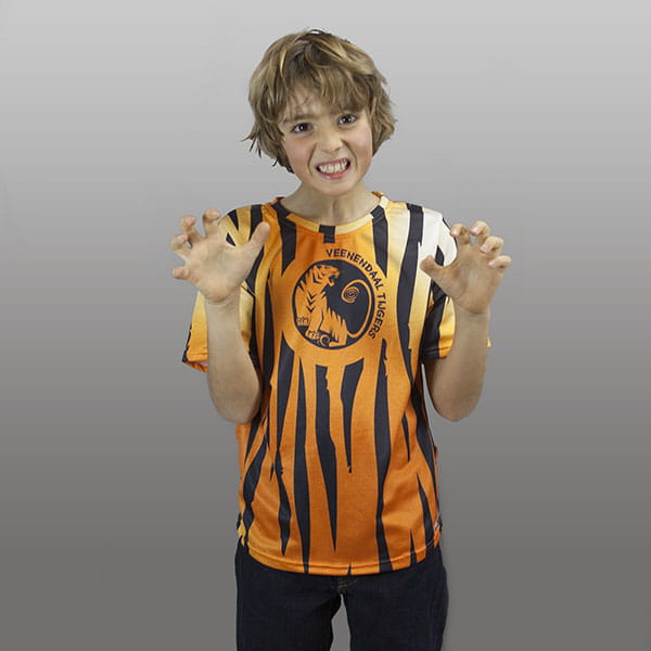thumbnail blond kid wearing a tiger sublimated jersey