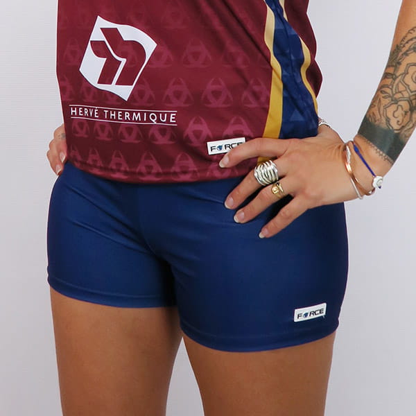 thumbnail front view of woman lower body wearing volleyball tight shorts