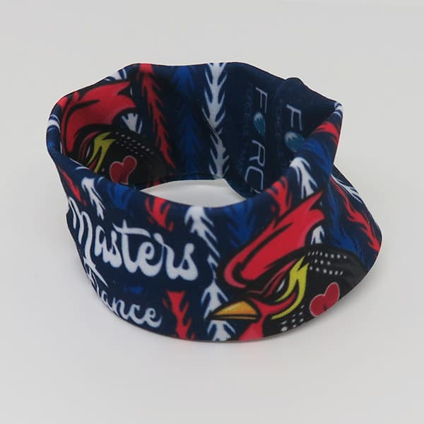 blue red wristband with rooster on white background