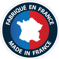 made in france logo on blue background